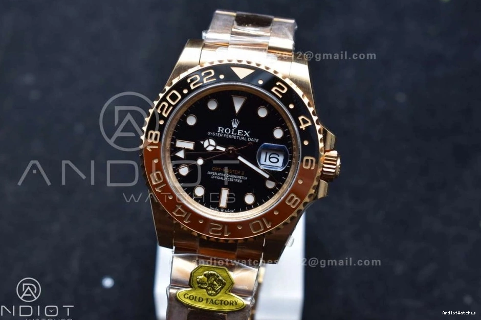 Master Dial 860 Edition CHNR 126715 VR3285 on Gain Gold WellDesigned Black Best RG 1:1 GMT II Factory Bracelet CHS Weight 0413